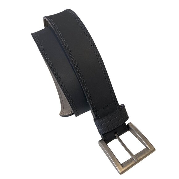 Durable Leather Belt Men's Heavy Metal Buckle - Picture 2 of 7